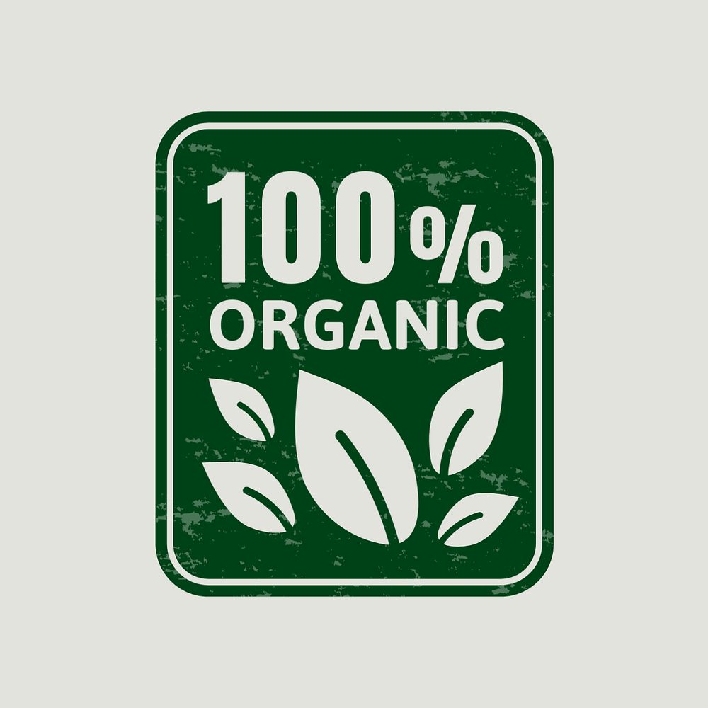 100% organic logo template, food branding, editable design