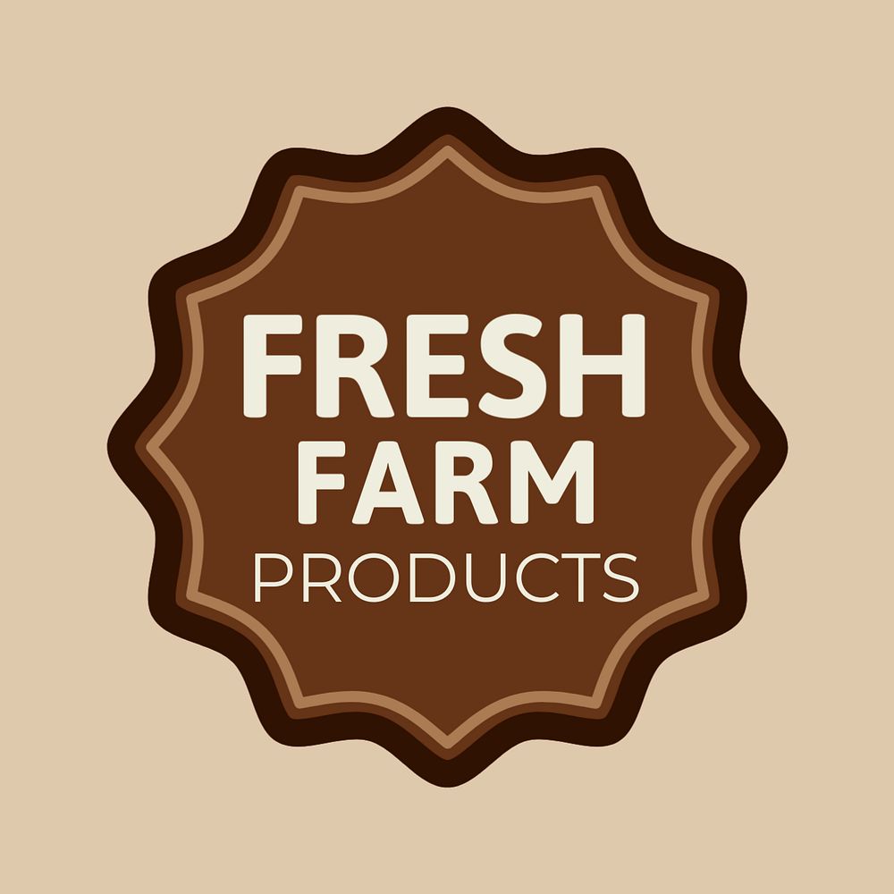 Fresh farm products logo template, food branding, editable design