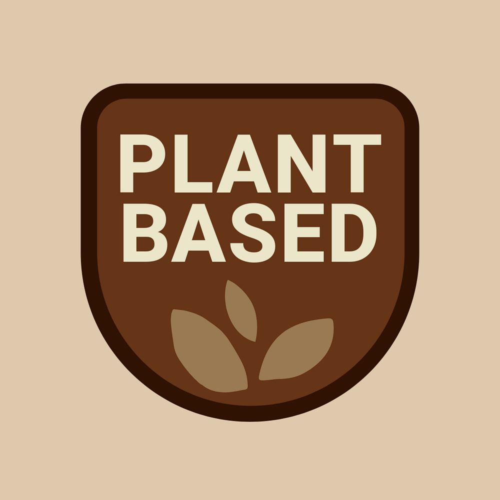 Plant based logo template, food branding, editable design