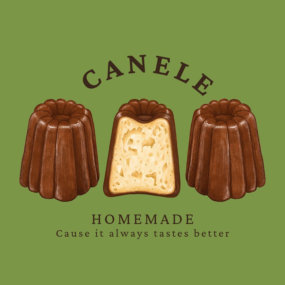 Homemade canele Instagram post template, French pastry shop