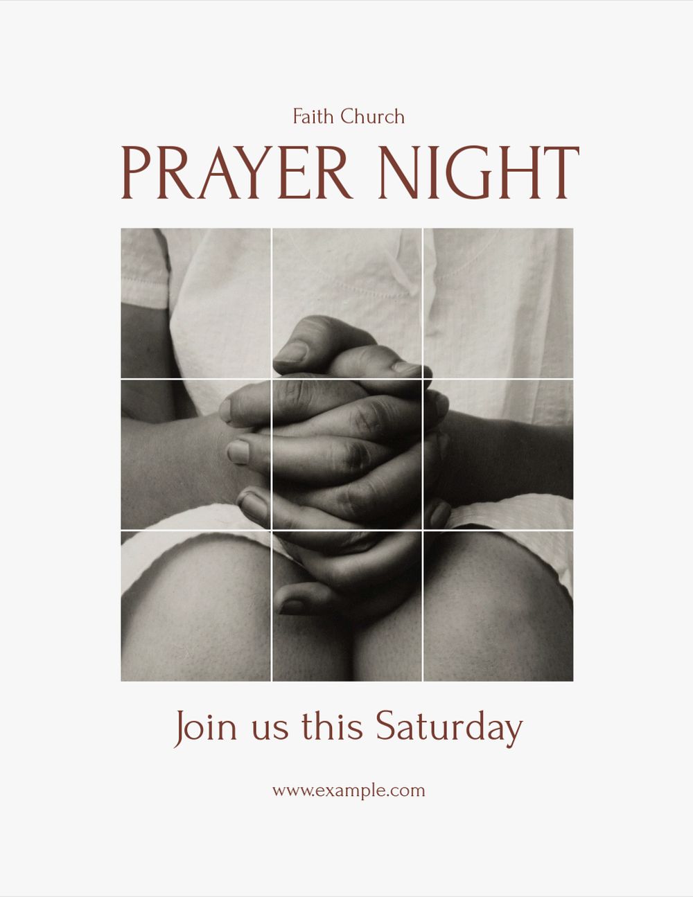 Prayer night  flyer template, editable text