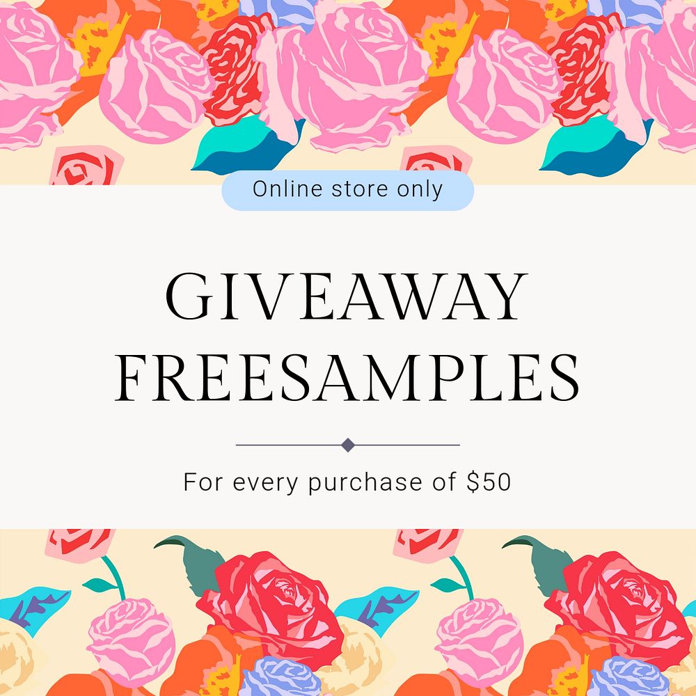 Giveaway Instagram post template, editable text