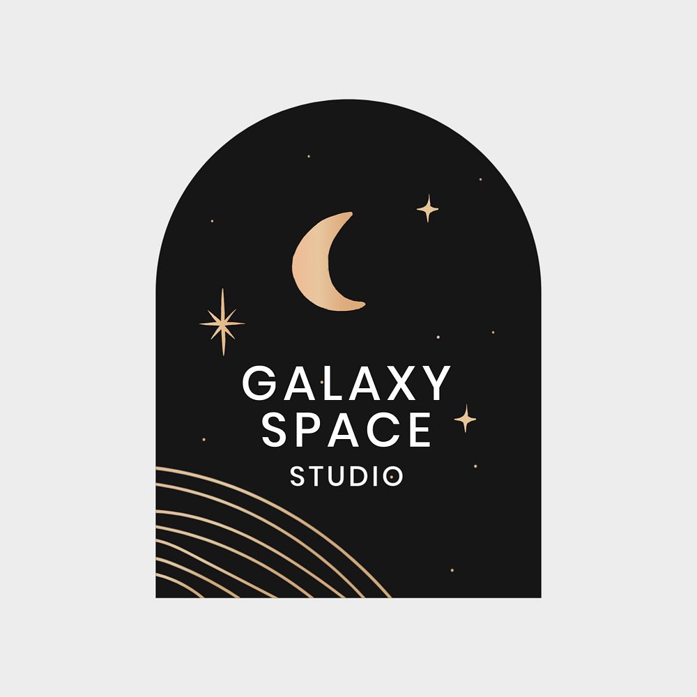 Brand logo template, celestial editable design