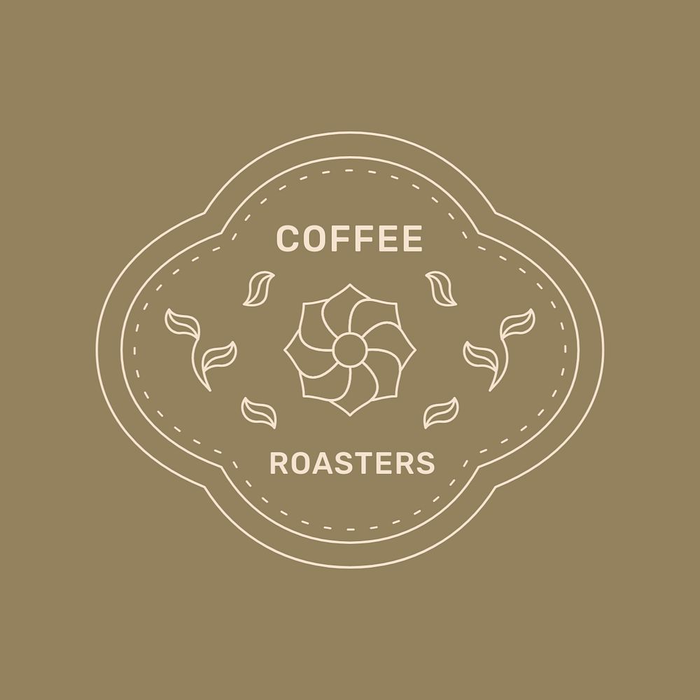 Cafe & restaurant editable logo template, minimal line art