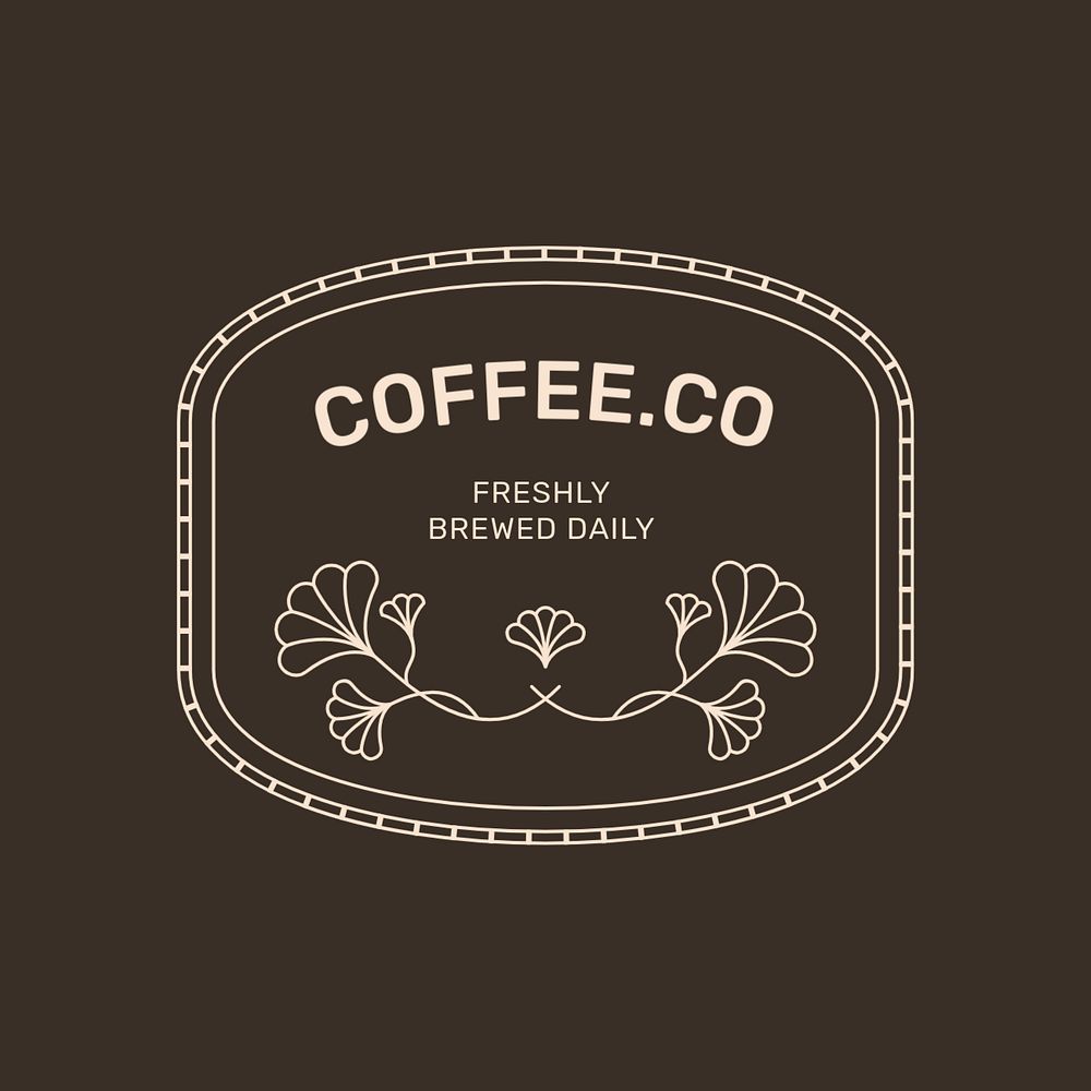 Coffee house editable logo template, minimal line art