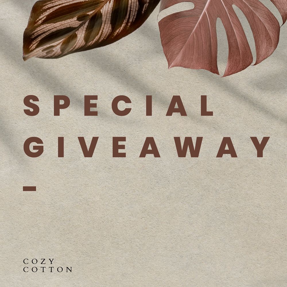 Special giveaway Instagram post template, editable design