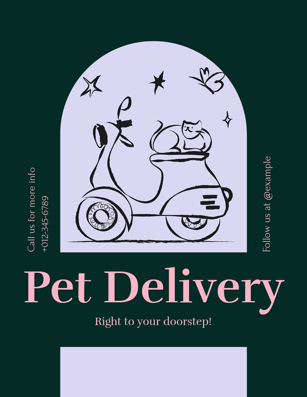 Pet delivery  flyer template, editable text