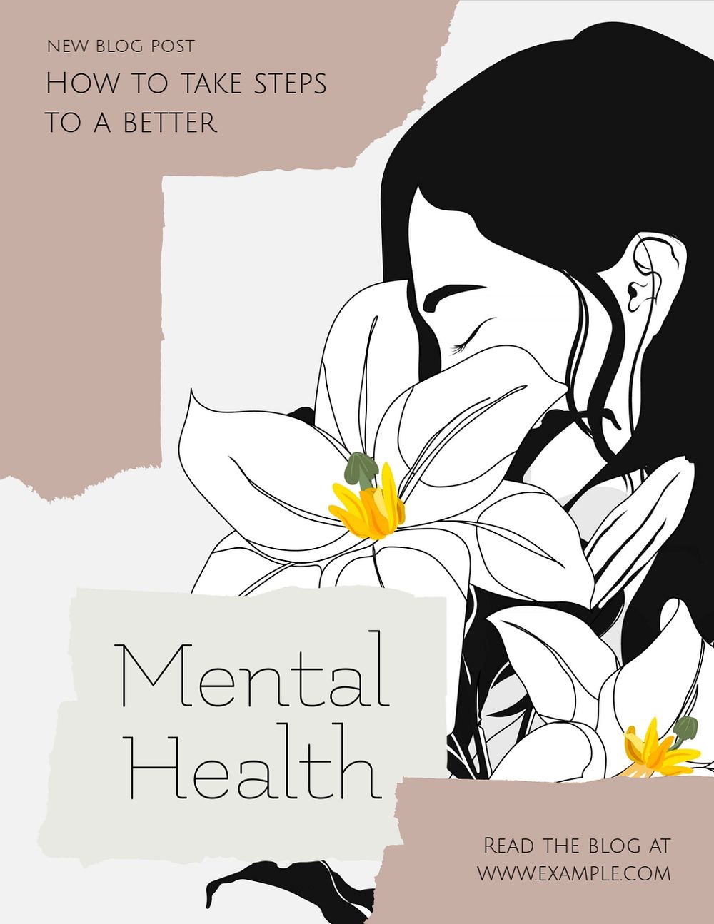 Mental health  flyer template, editable text