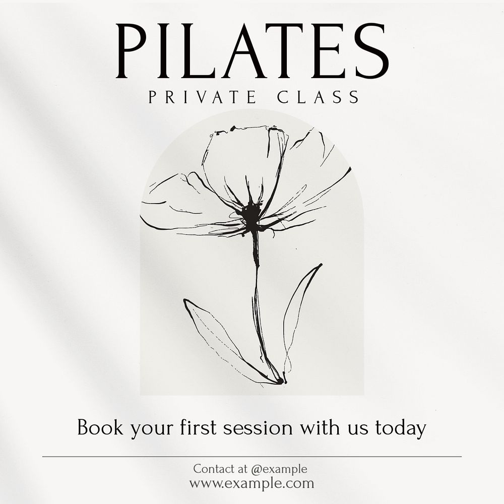 Pilates private class Instagram ad template, editable text