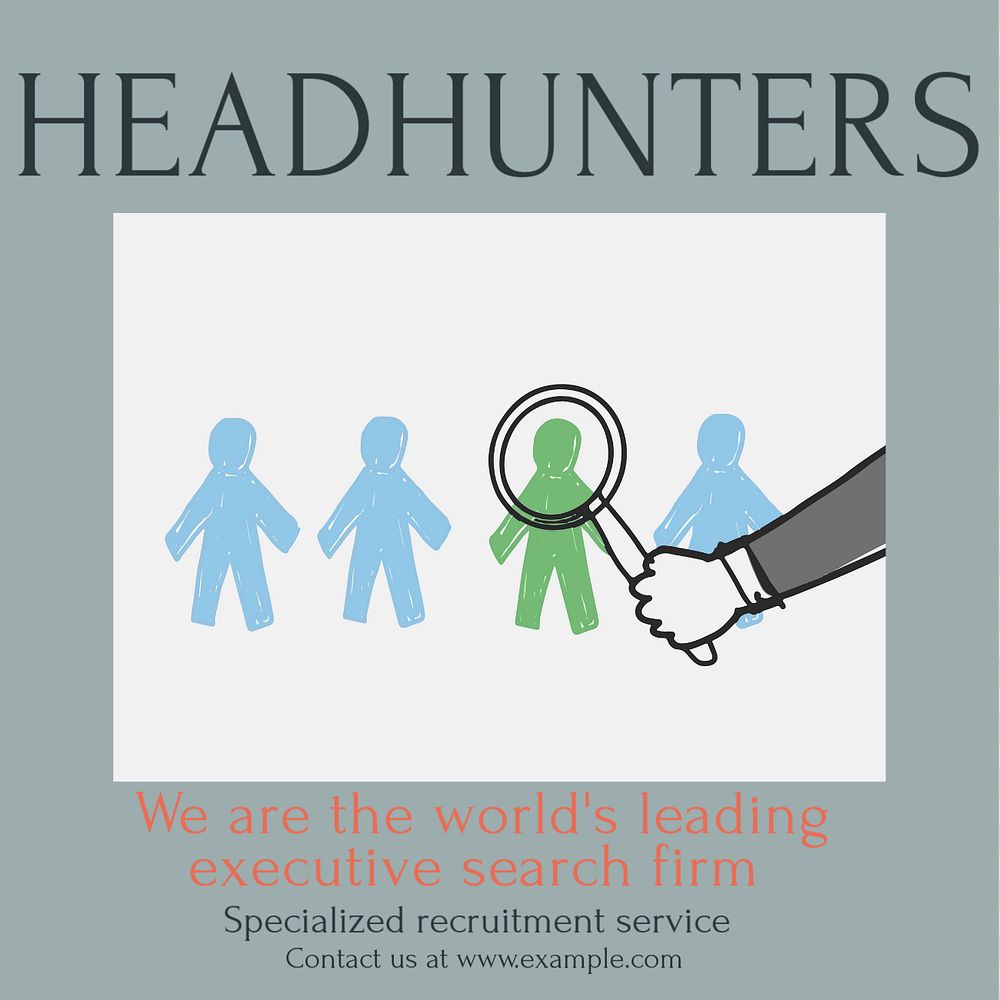 Headhunters Instagram ad template, editable text