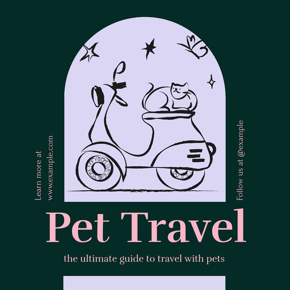 Pet travel Instagram ad template, editable text