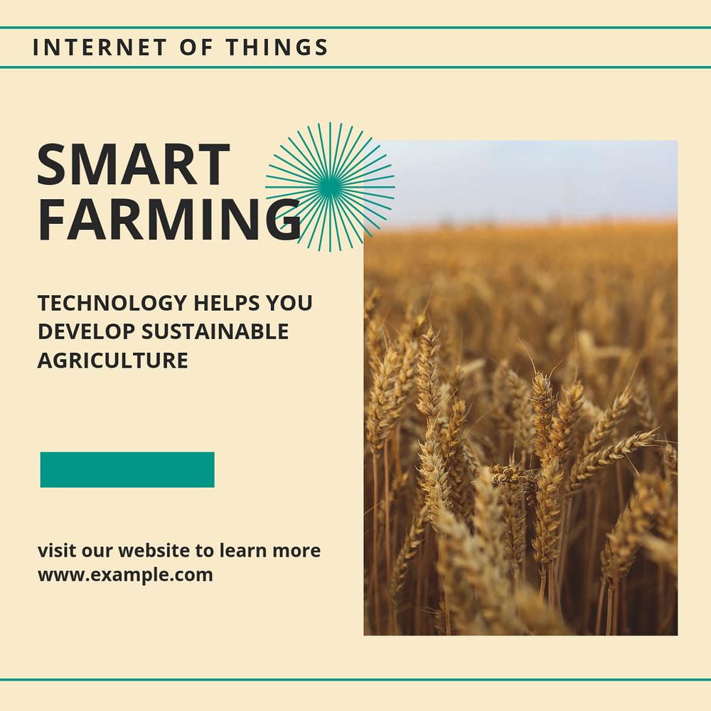 Smart farming Instagram ad template, editable text