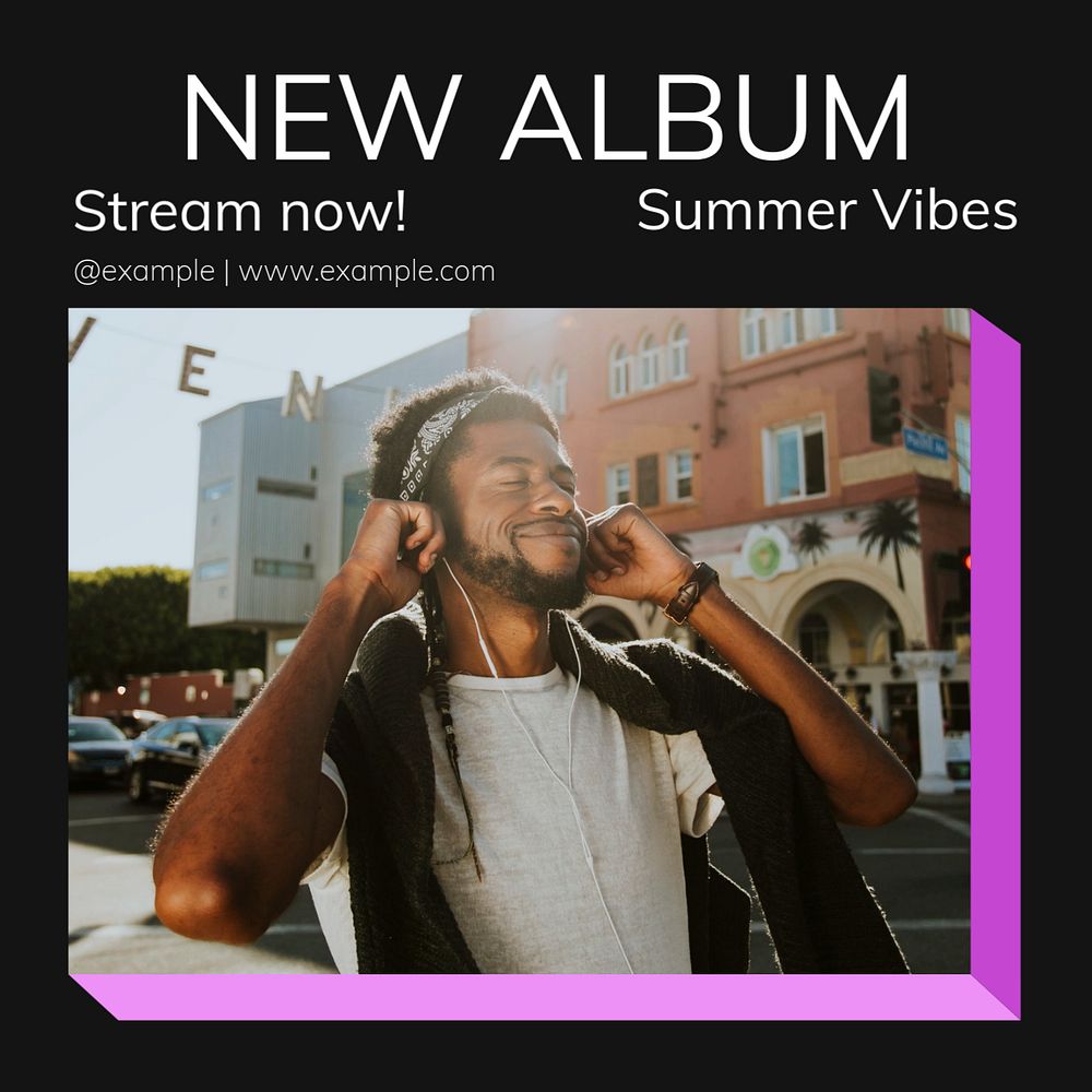 New album Instagram ad template, editable text