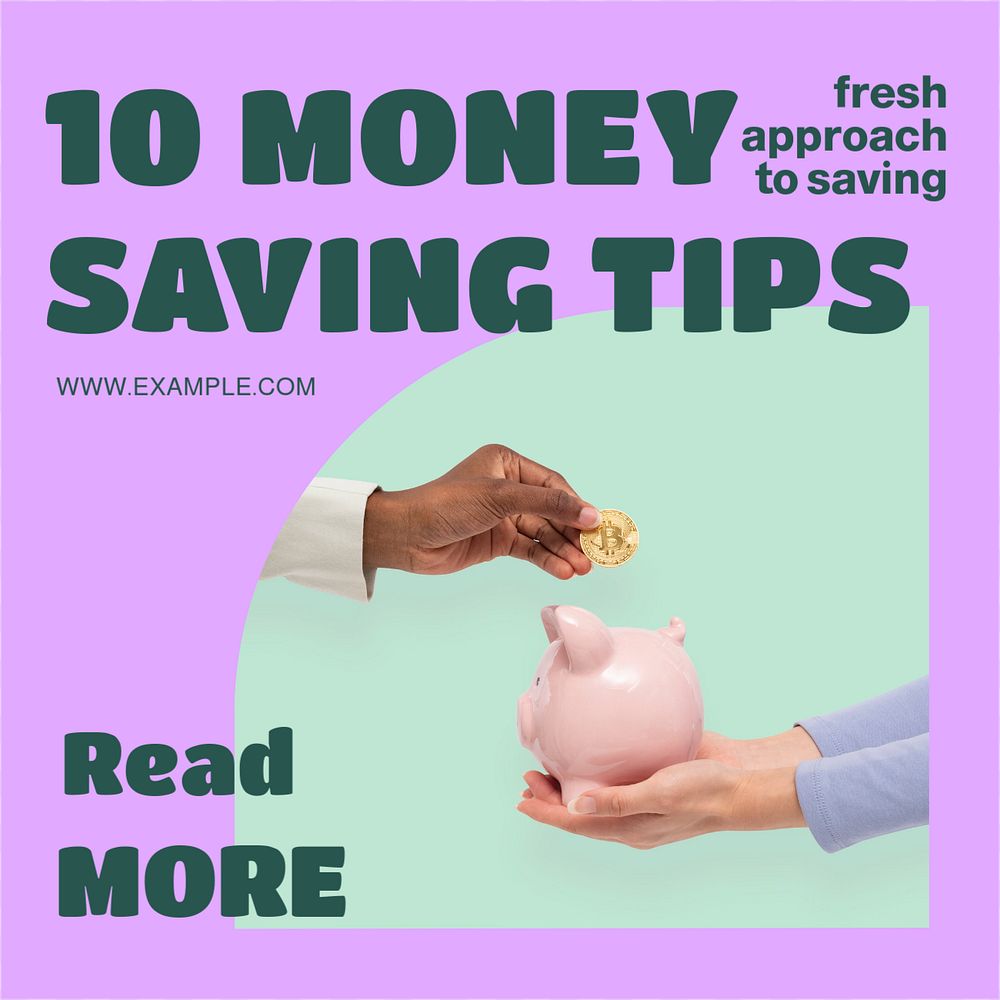 Money saving tips  Instagram ad template, editable text