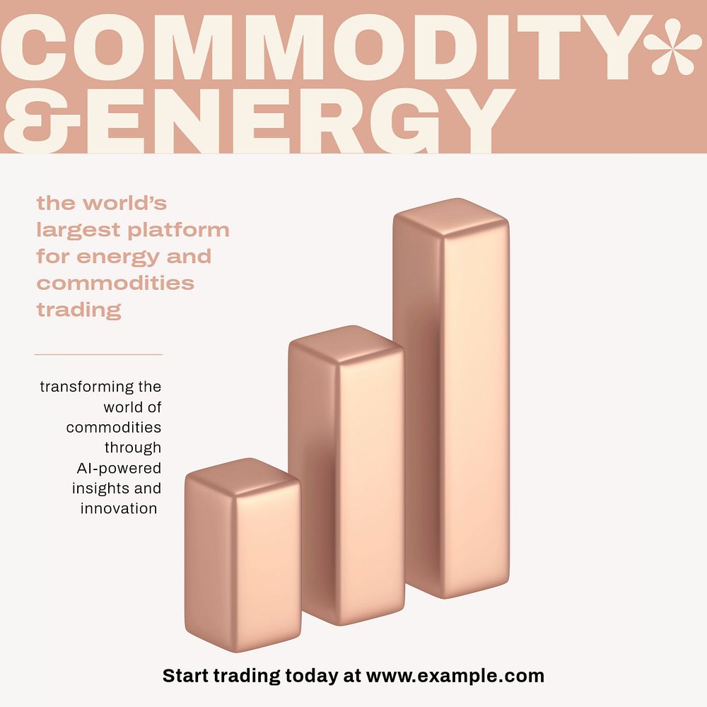 Commodity tranding  Instagram ad template, editable text