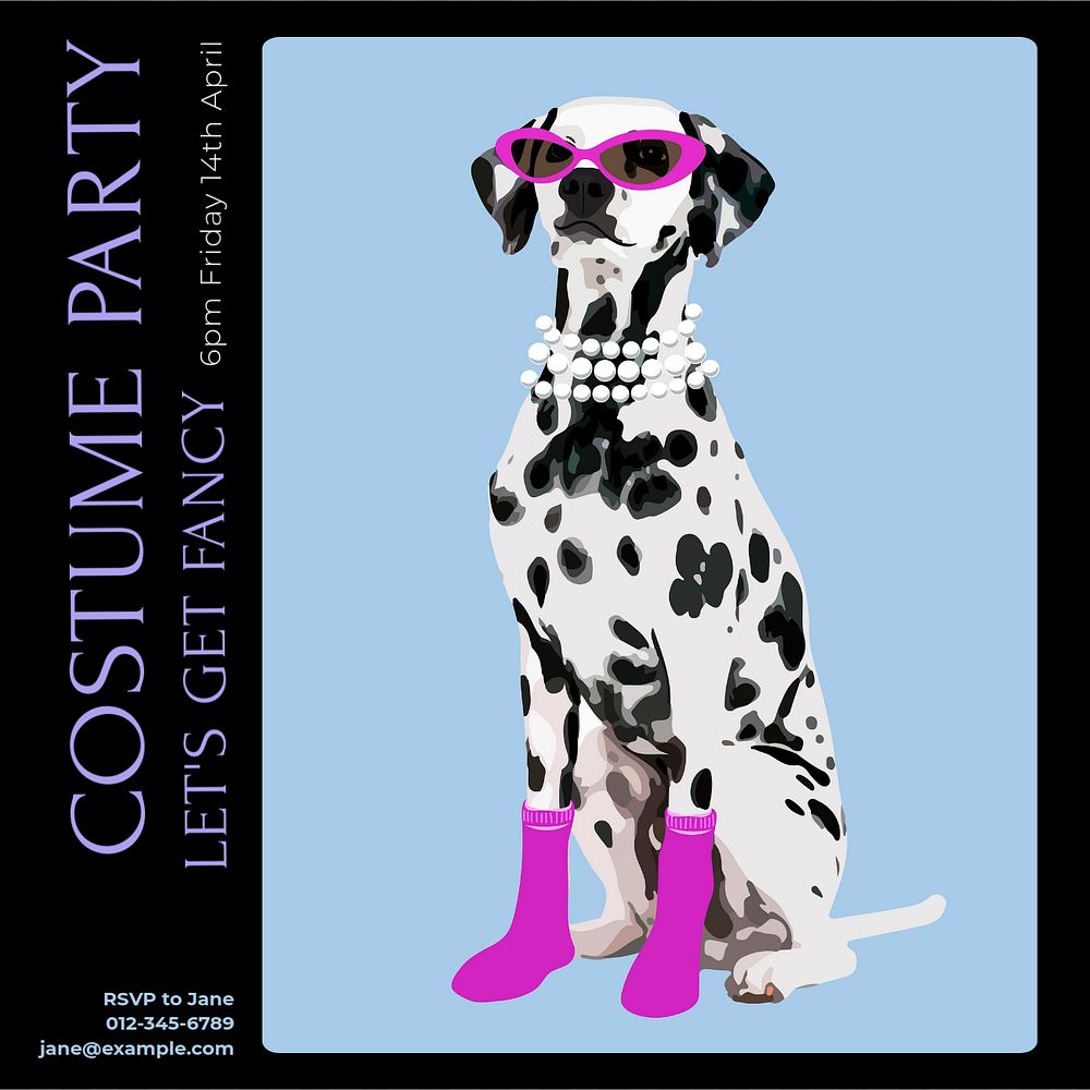 Costume party Instagram ad template, editable text