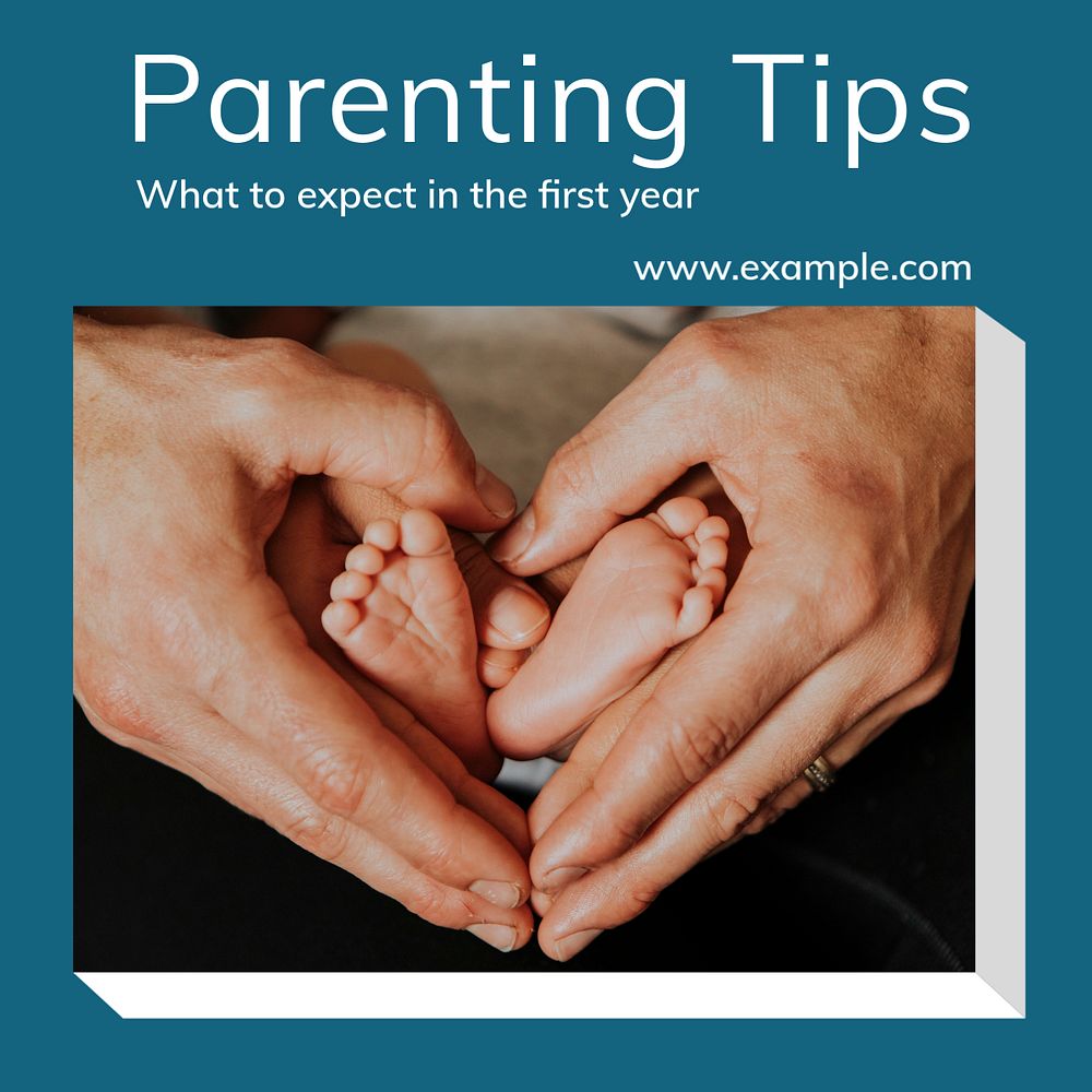 Parenting tips Instagram ad template, editable text