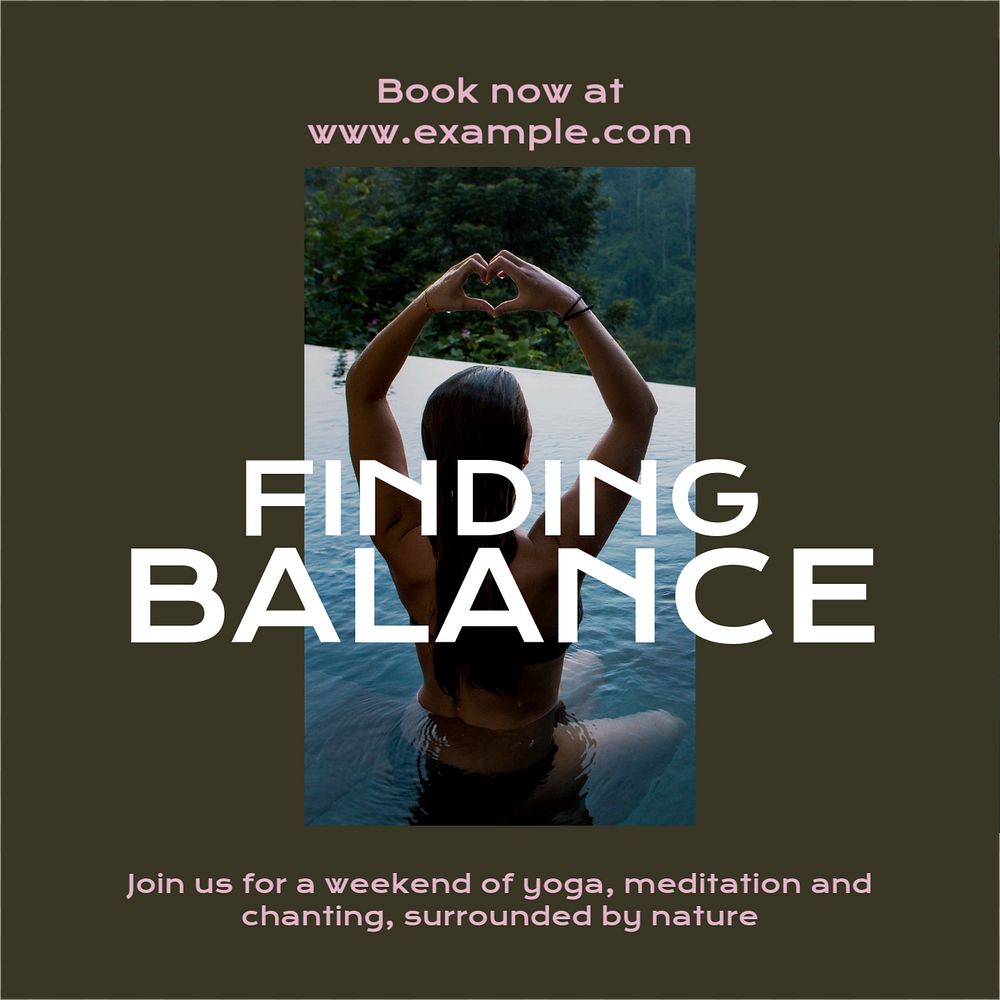 Finding balance Instagram ad template, editable text