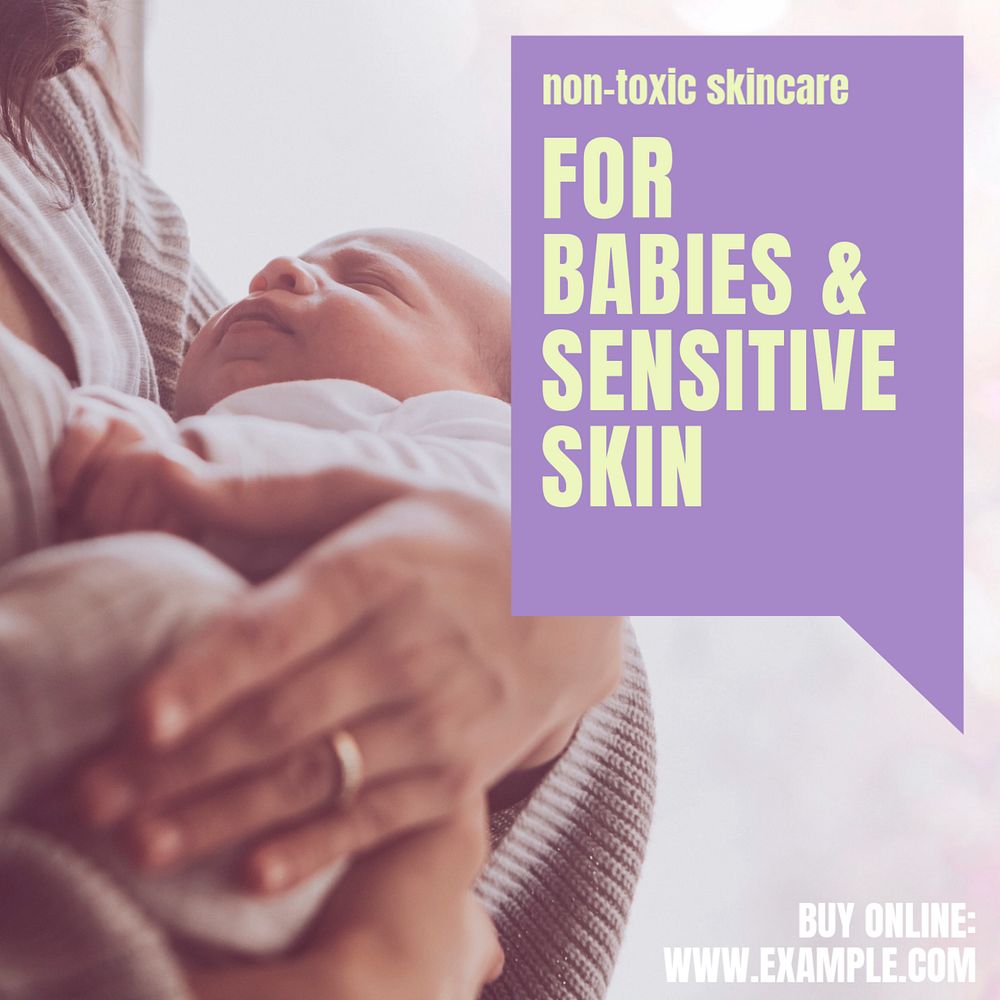 Baby skincare  Instagram ad template, editable text