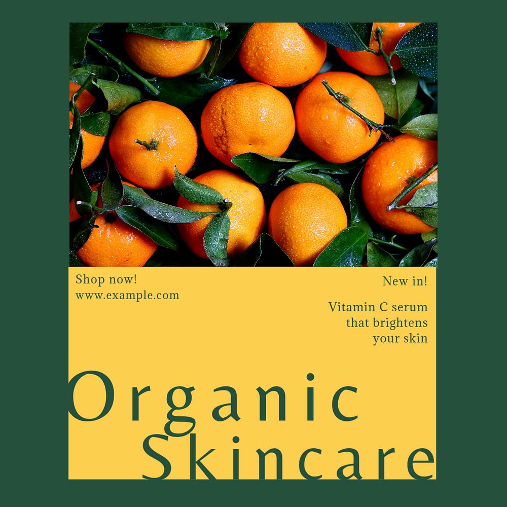 Organic skincare Instagram ad template, editable text