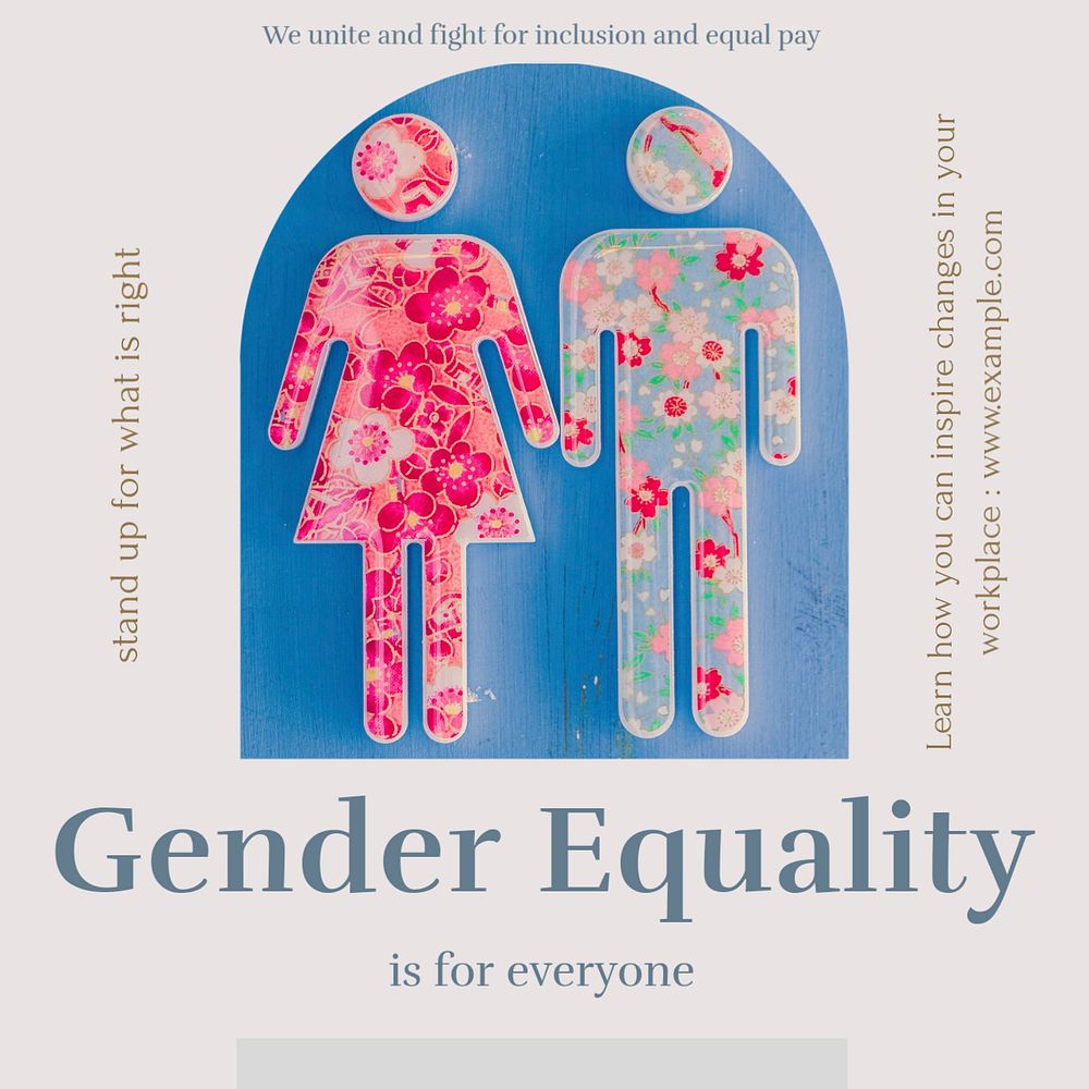 Gender equality  Instagram ad template, editable text