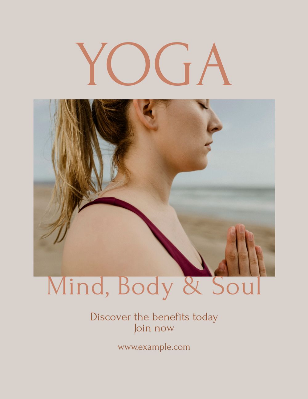 Yoga class  flyer template, editable text