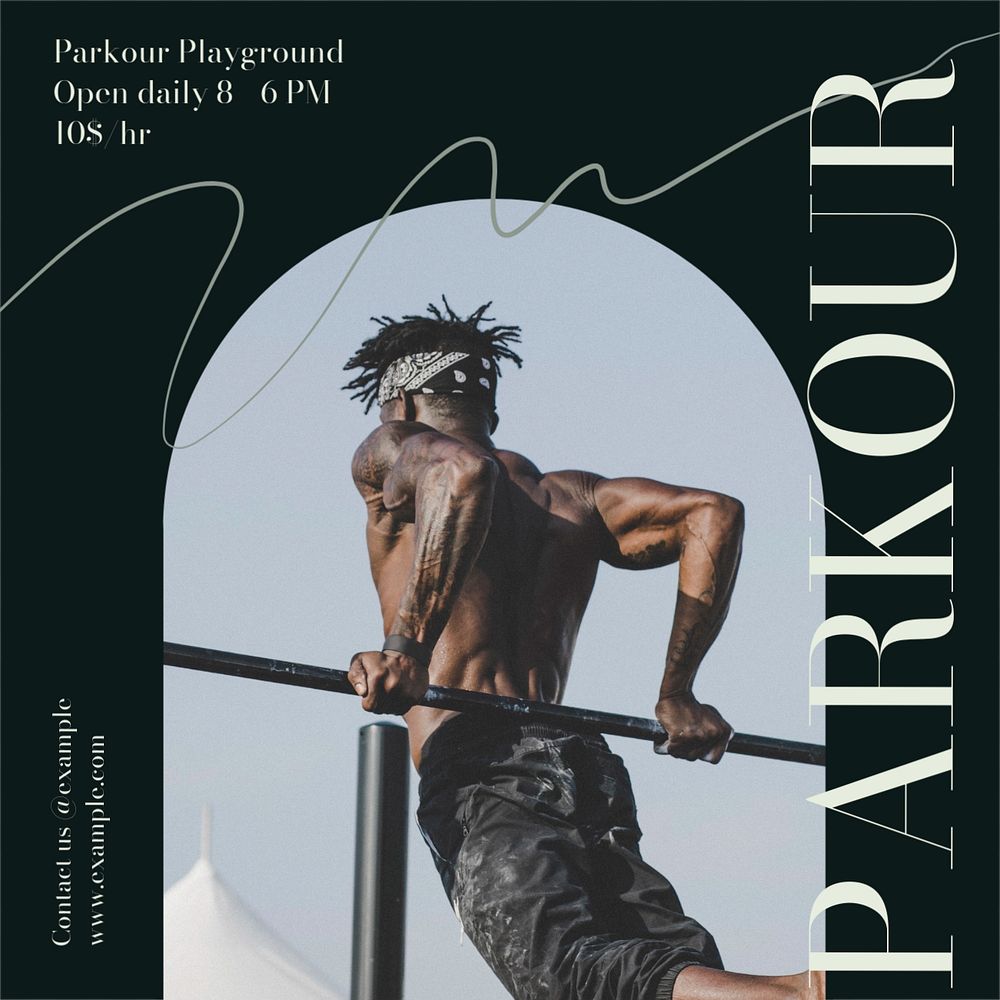 Parkour Instagram ad template, editable text