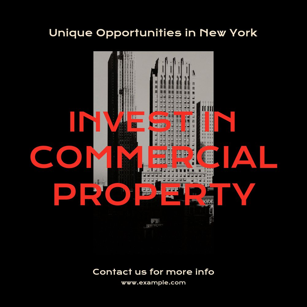 Property investment Instagram ad template, editable text