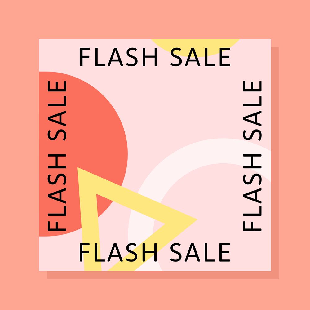 Flash sale Instagram post template, customizable pink design