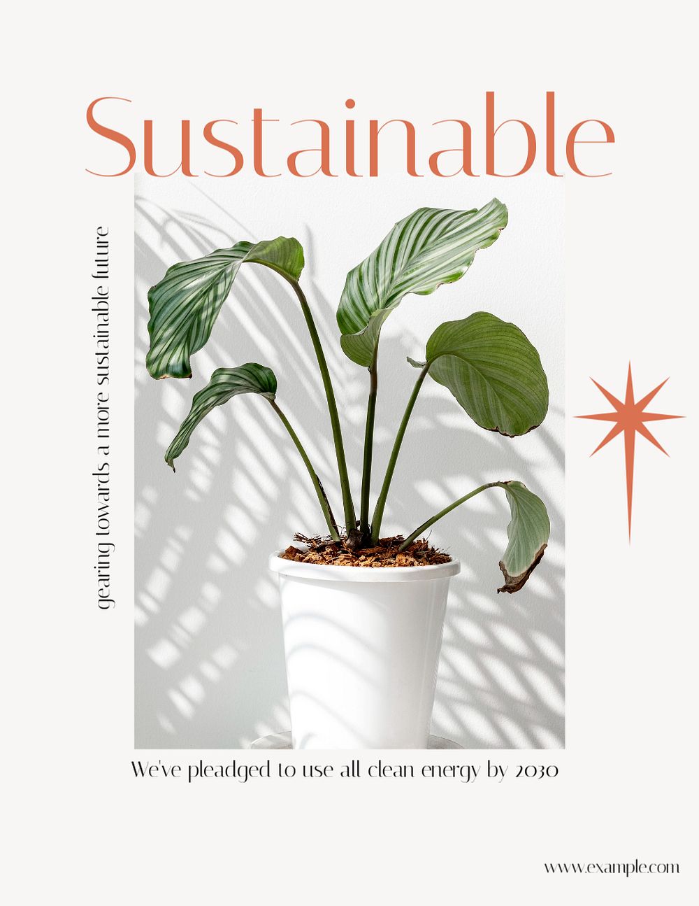 Sustainable future  flyer template, editable text