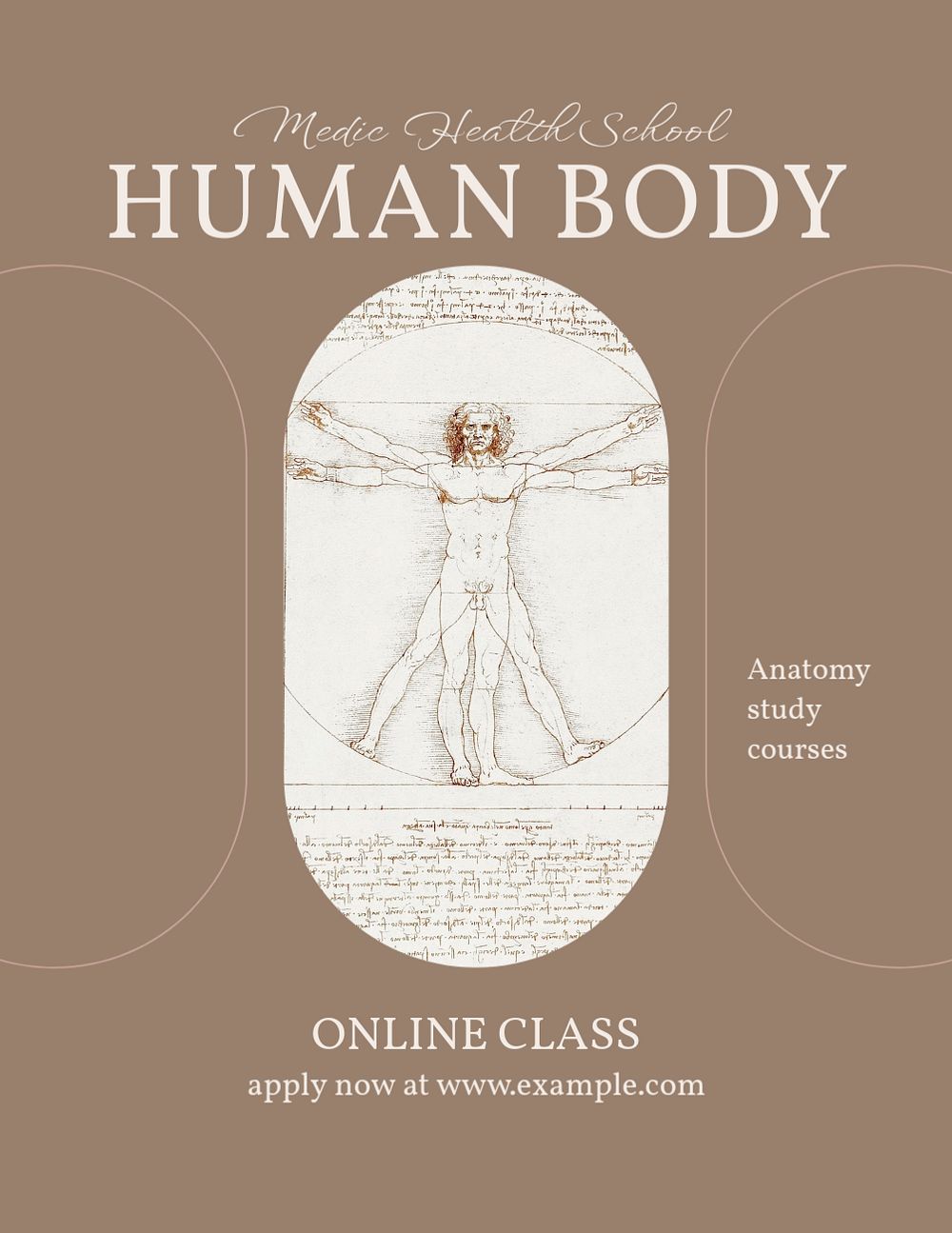 Anatomy class  flyer template, editable text