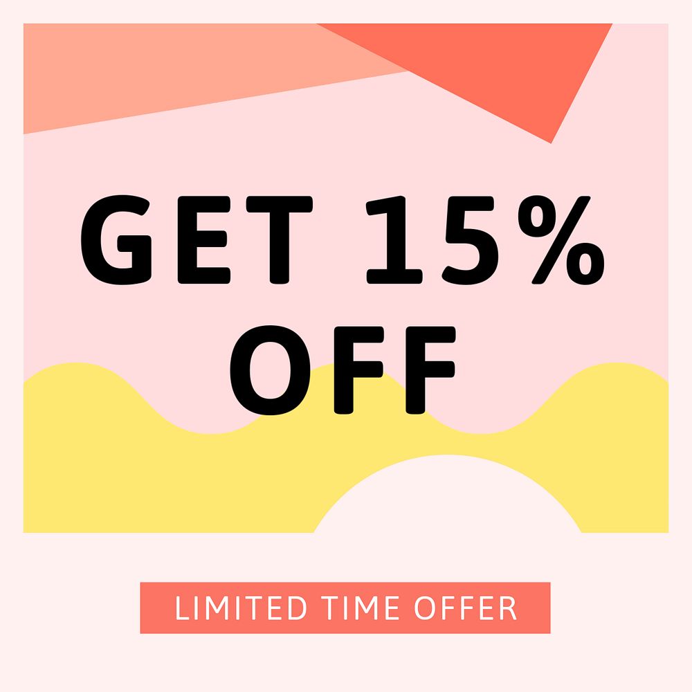 Sale offer Instagram post template, editable pink design