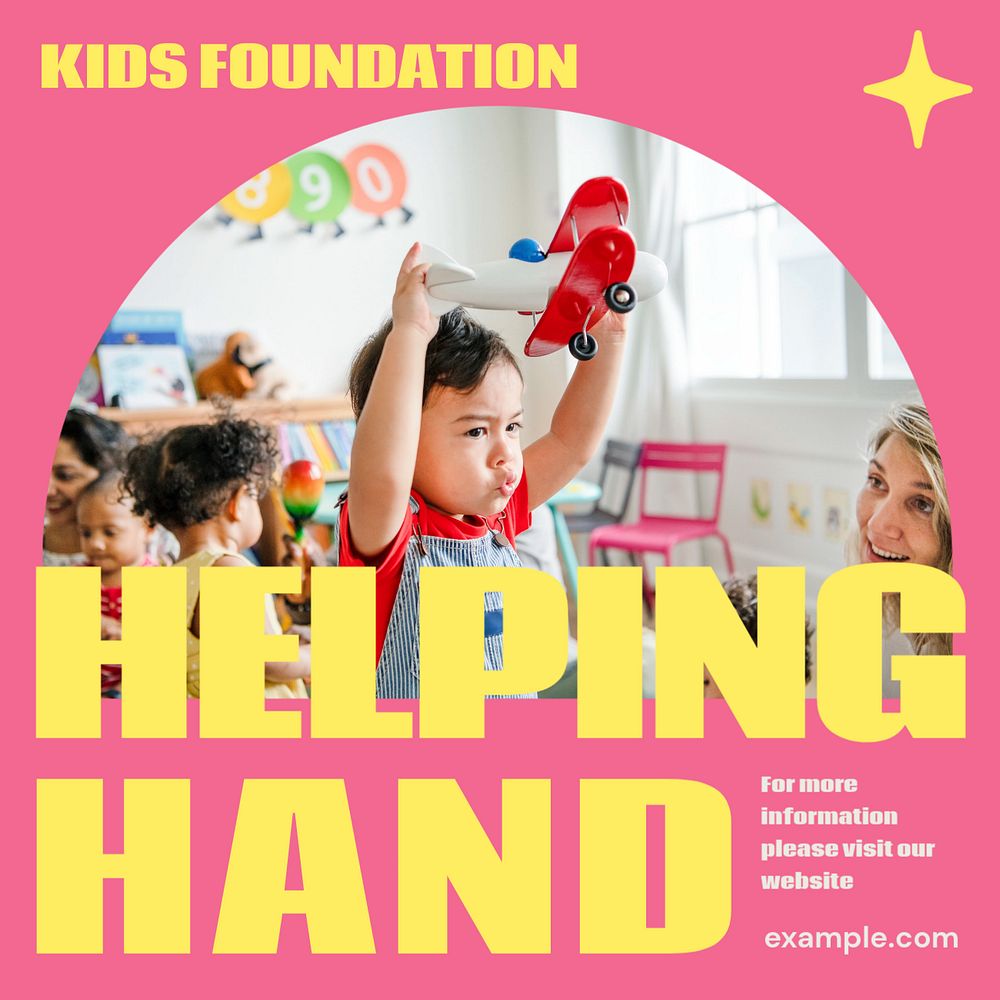 Charity foundation Instagram ad template, editable text