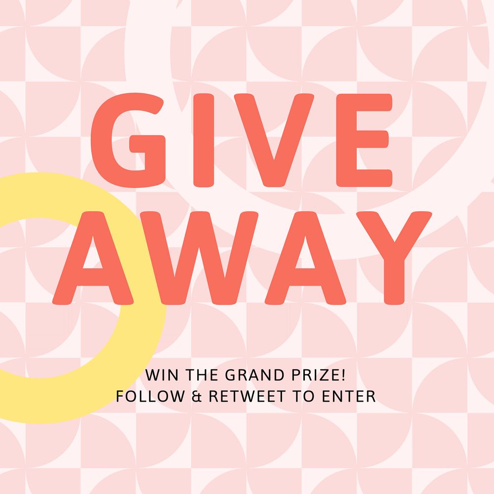 Giveaway subscription Instagram post template, customizable pink design