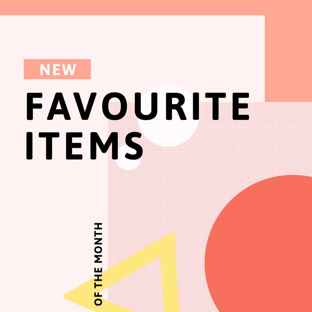 New items Instagram post template, editable pink design