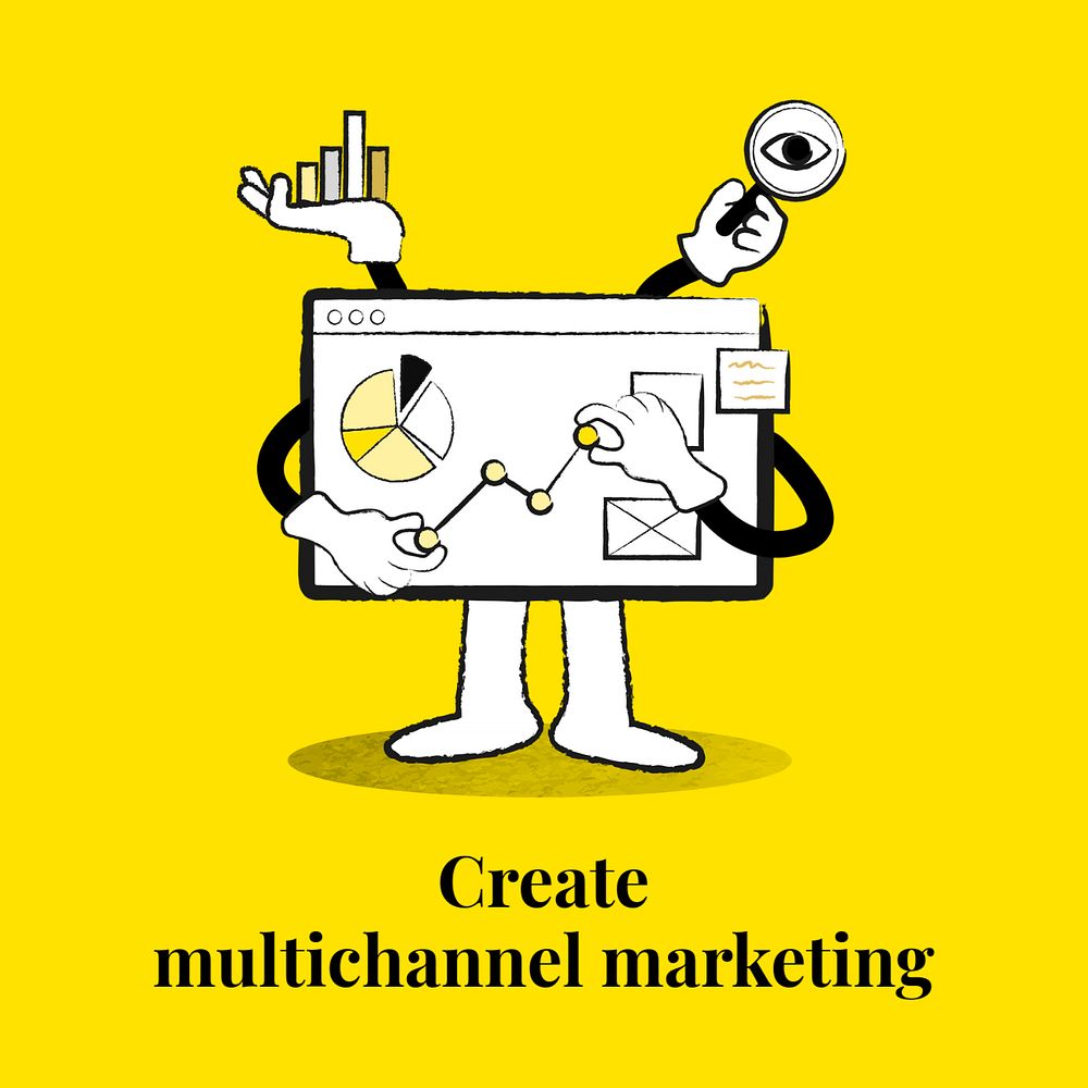 Multichannel marketing Instagram post template, editable design