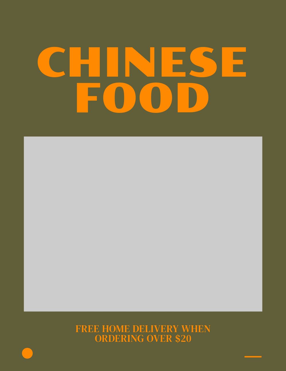 Chinese food  flyer, editable template