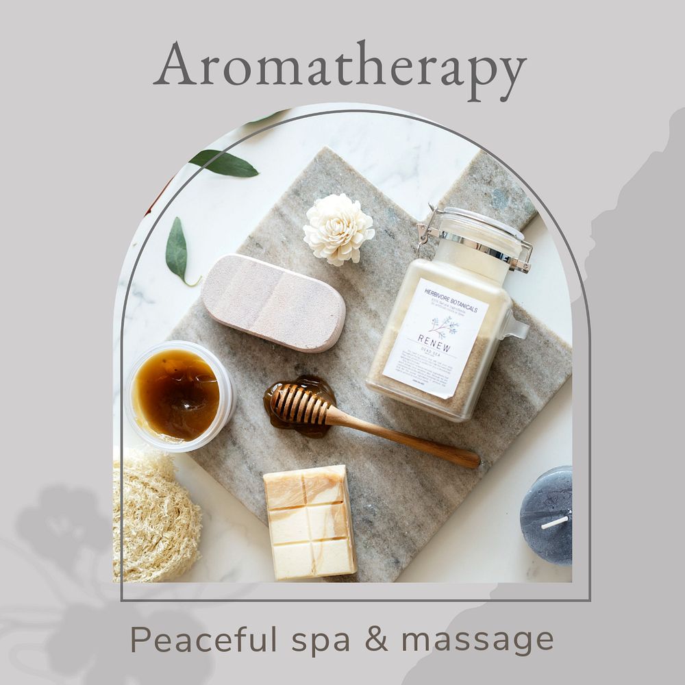 Aromatherapy Instagram post template, minimal design