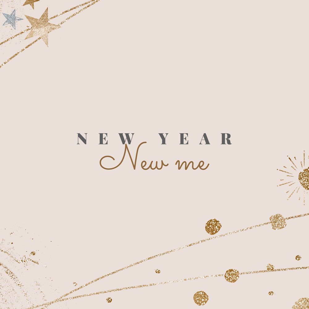 New Year Instagram post template, cute editable design