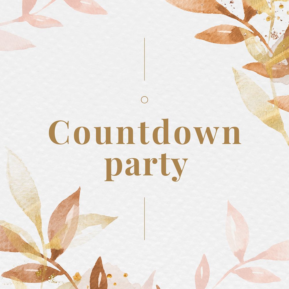 Countdown party Facebook post template,  editable design