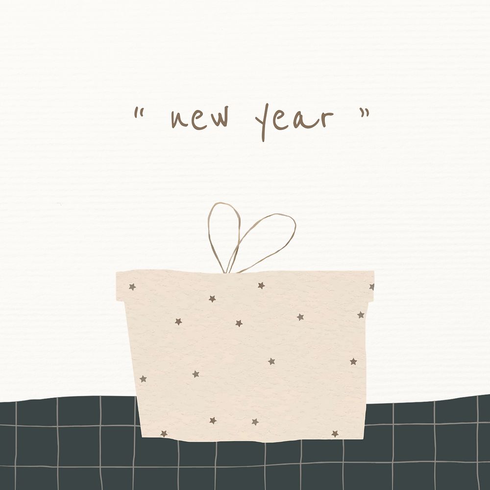 New Year Facebook post template, cute editable design