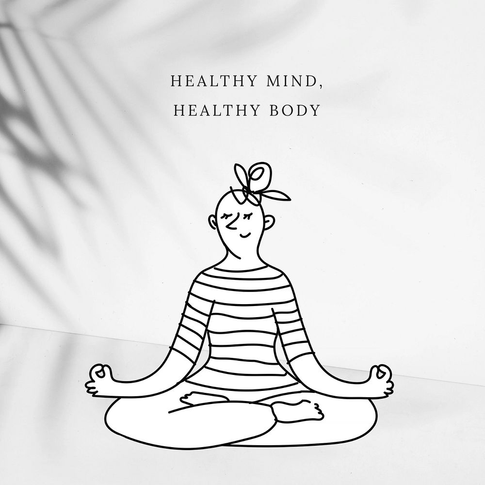 Healthy mind Instagram post template, editable motivational design