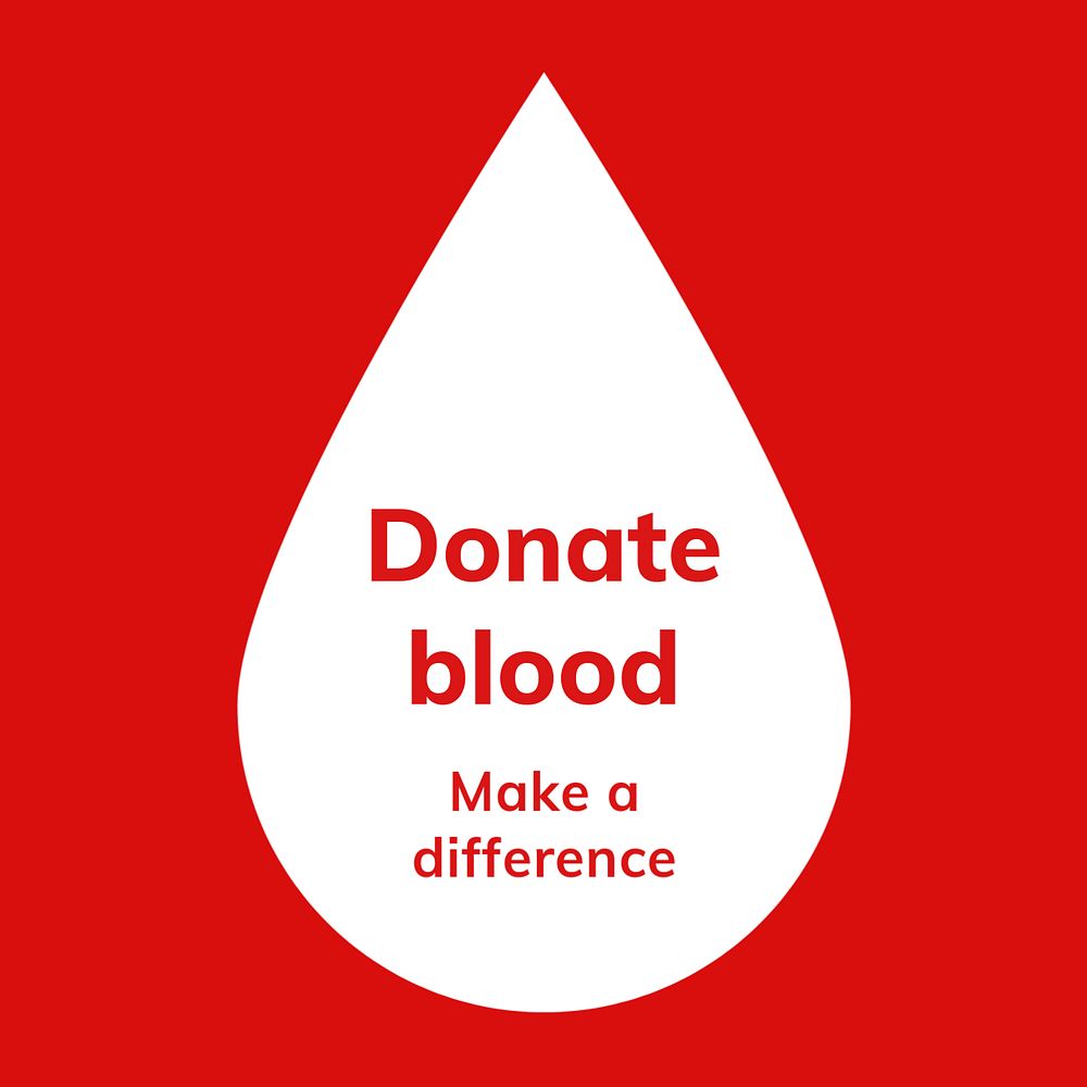 Blood drive Instagram post template, editable healthcare design