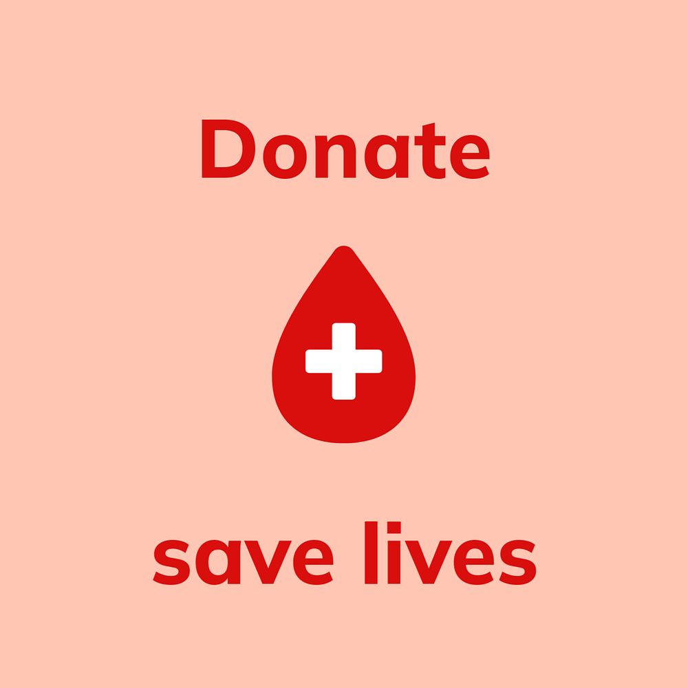 Donate blood Instagram post template, editable healthcare design