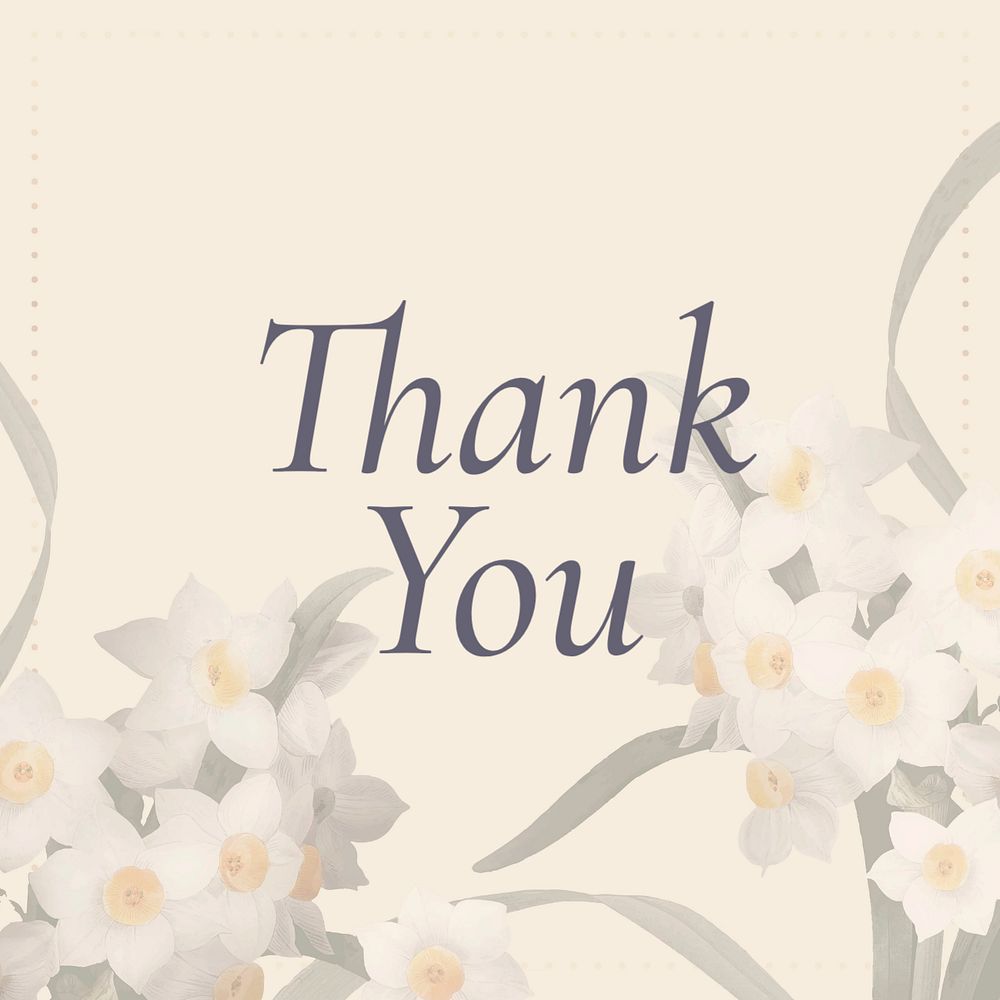 Thank you Instagram post template, editable daffodil design