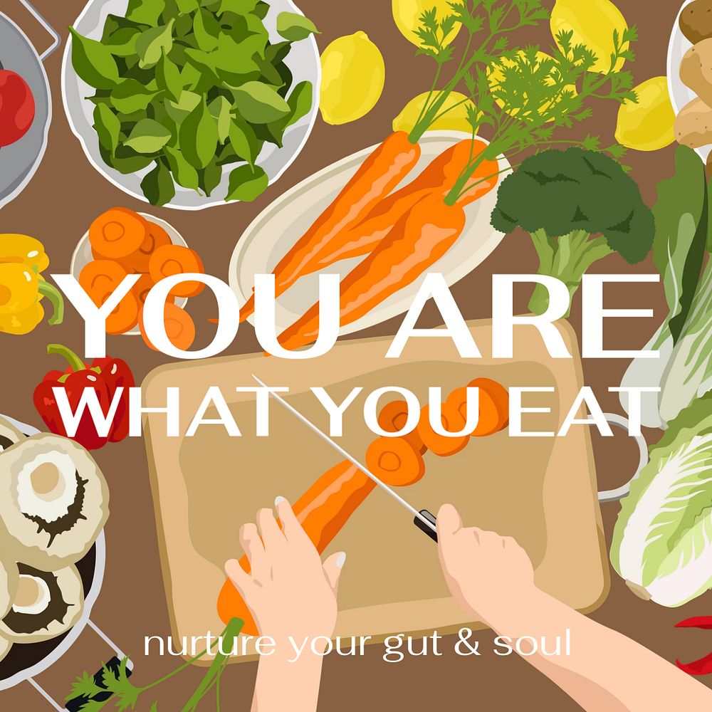 Vegetarian food Facebook post template, aesthetic illustration