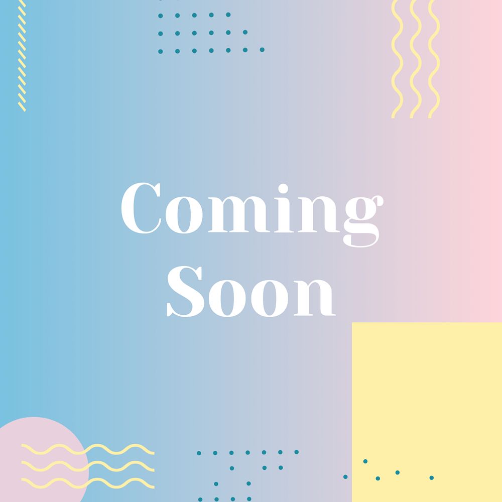 Coming soon Instagram post template, gradient pastel design