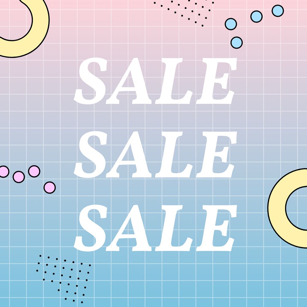 Sale advertisement Instagram post template, cute memphis design