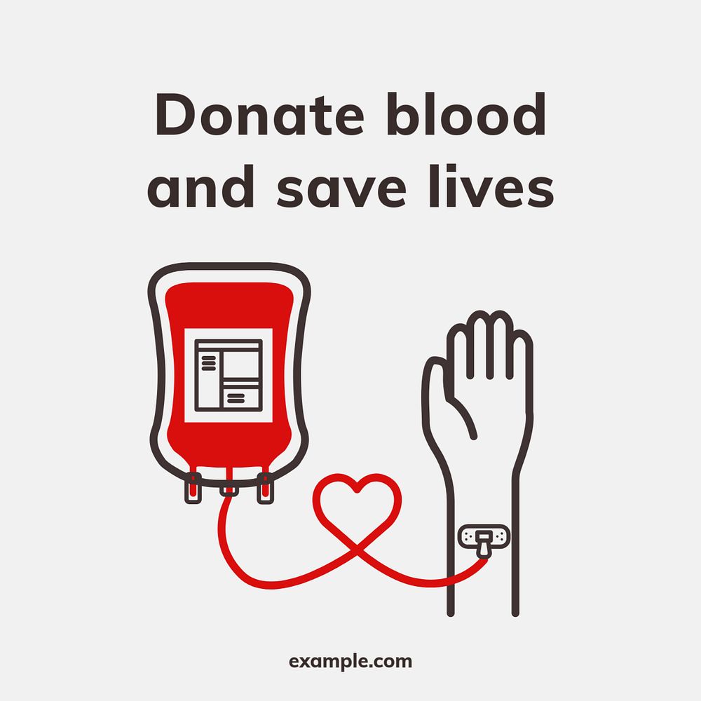 Donating blood Instagram post template, editable healthcare design