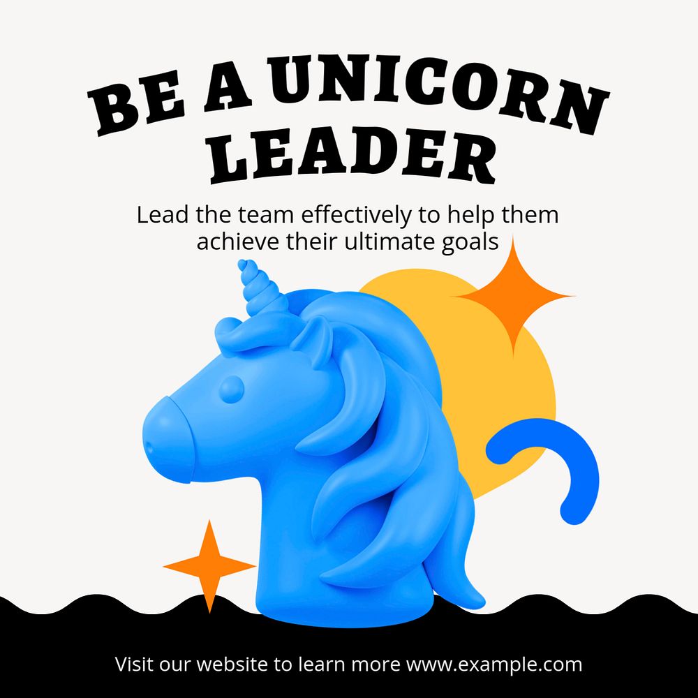 Unicorn leader Facebook ad template, editable business design